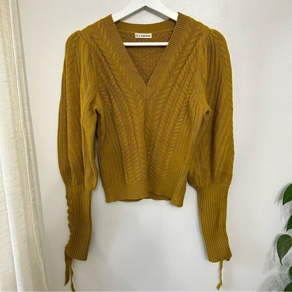 Ulla Johnson Puff Sleeve Sweater in Mustard Wool - Picture 2 of 10
